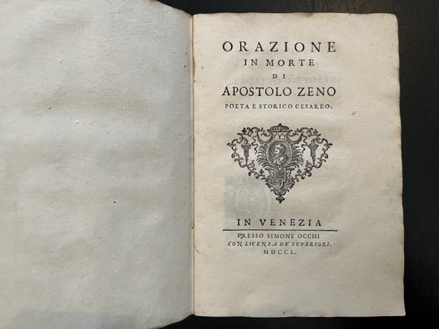 Orazione in morte di Apostolo Zeno poeta e storico cesareo